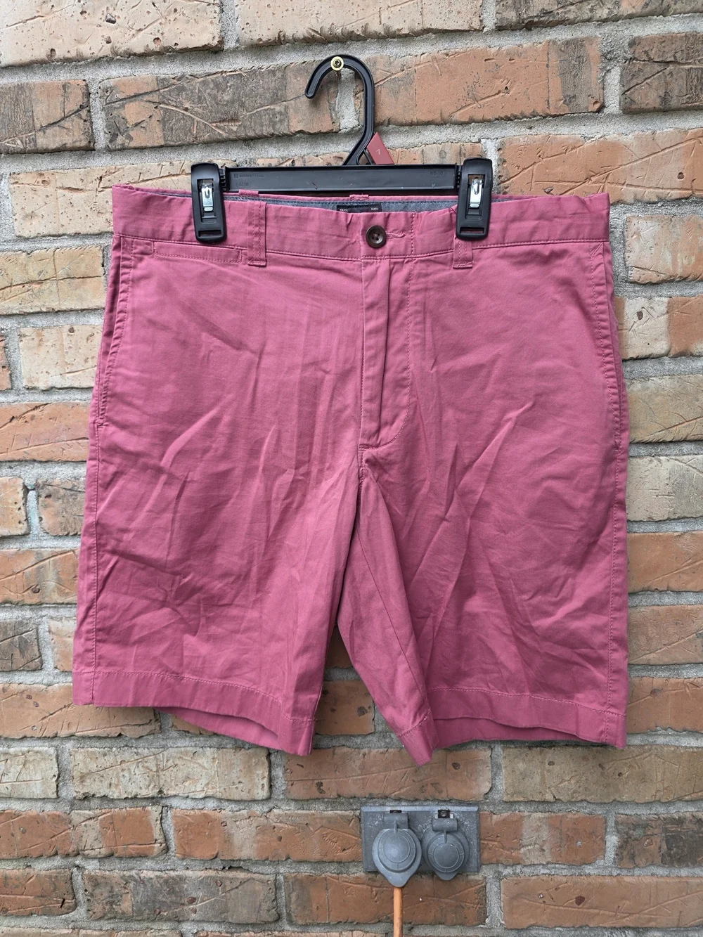 J. Crew Men's Coral-Pink Flat Front Cotton Shorts